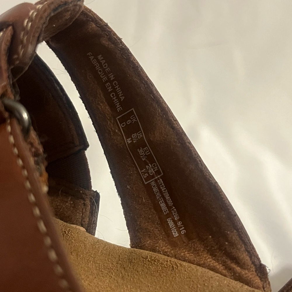 Clark’s Collection sandals, Leisa Higley Slide Brown Leather Womens Size 8.5 - Picture 7 of 9